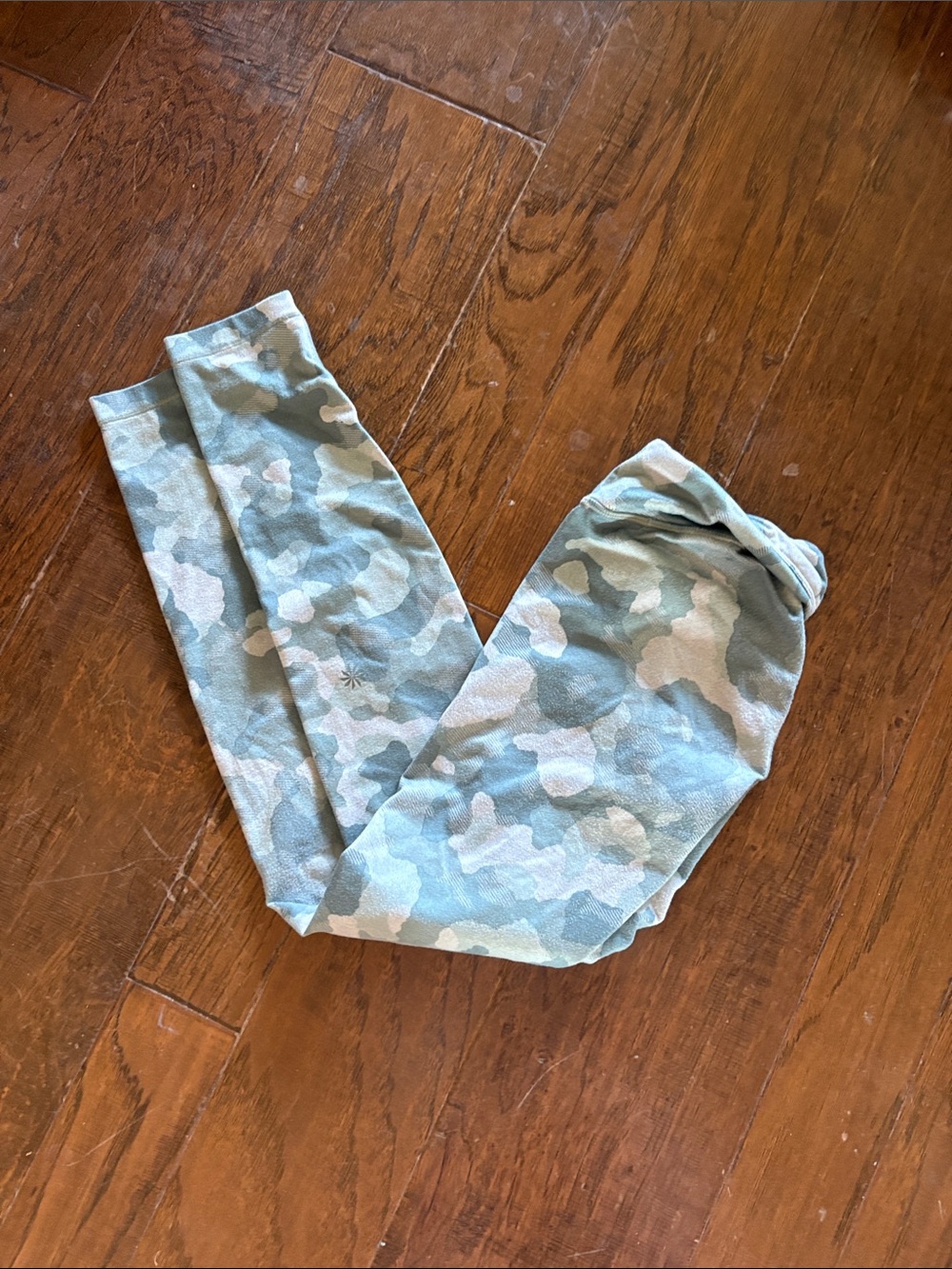 Athleta Kids Camouflage Leggings - Light Blue & Cream